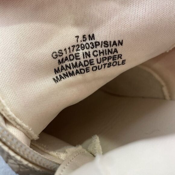 MIA Boots Womens 7.5 Cream Faux Leather Snake Embossed Combat Platform Y2K 90s - Picture 10 of 16